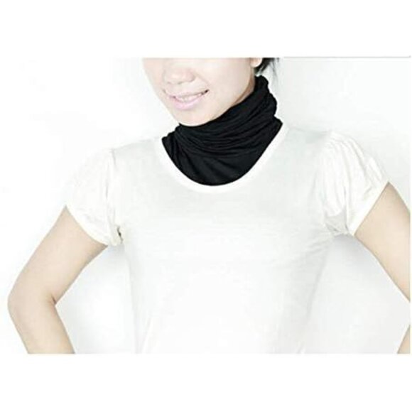 Women Half Top Mock Blouse Turtleneck Collar Wrap 3Pcs Cotton Spandex - Picture 6 of 7